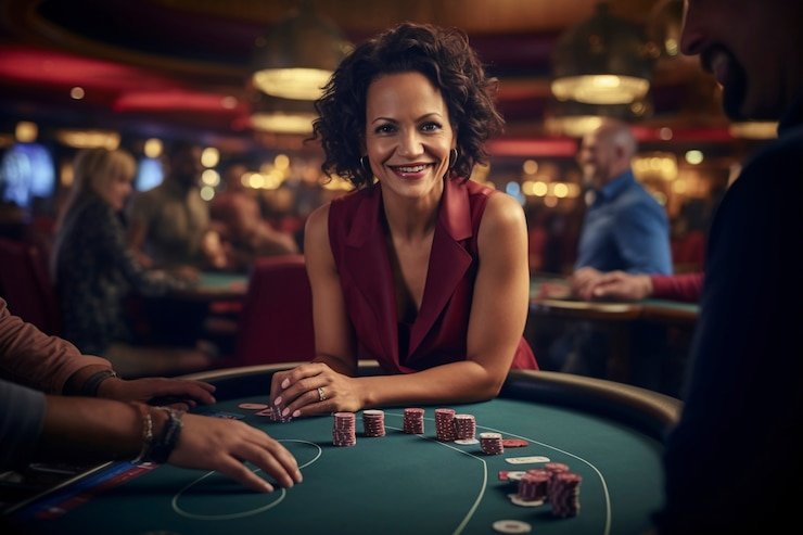 Dealer live casino profesional dan suasana permainan langsung
