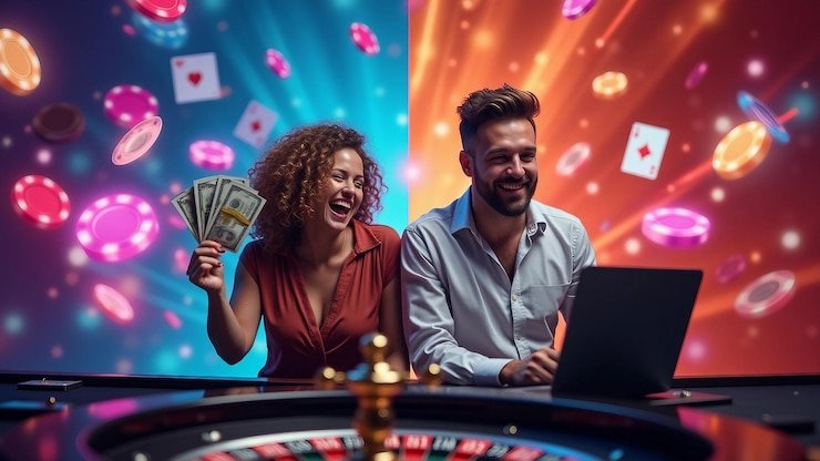 Streaming langsung sebuah meja blackjack dengan dealer profesional di platform Live Casino